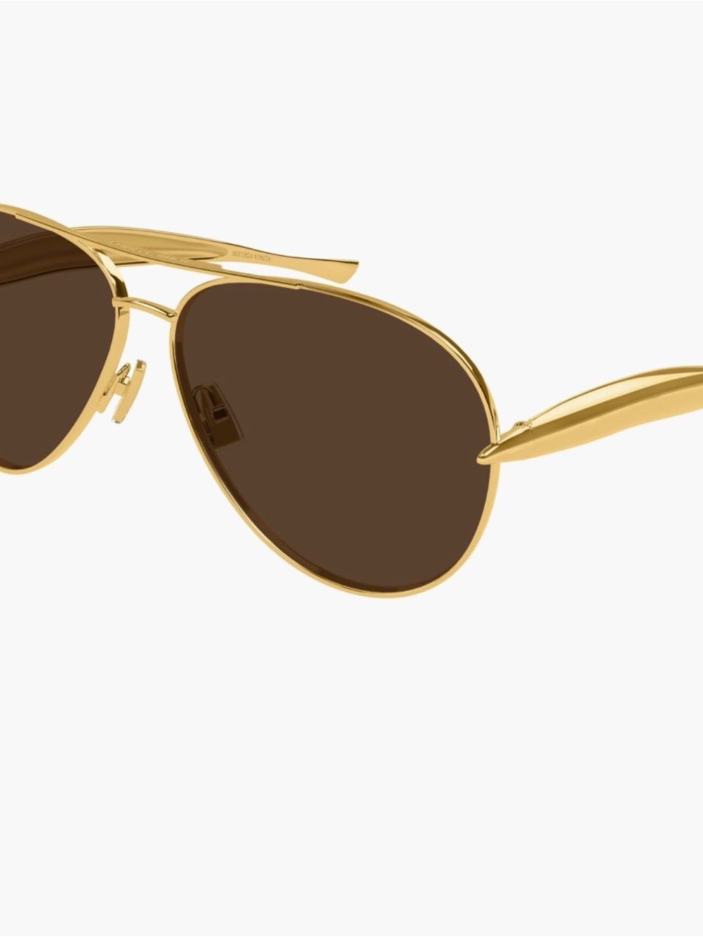 🤎 💯 Auth Bottega Veneta Sardine Gold Brown Aviator Sunglasses 🤎